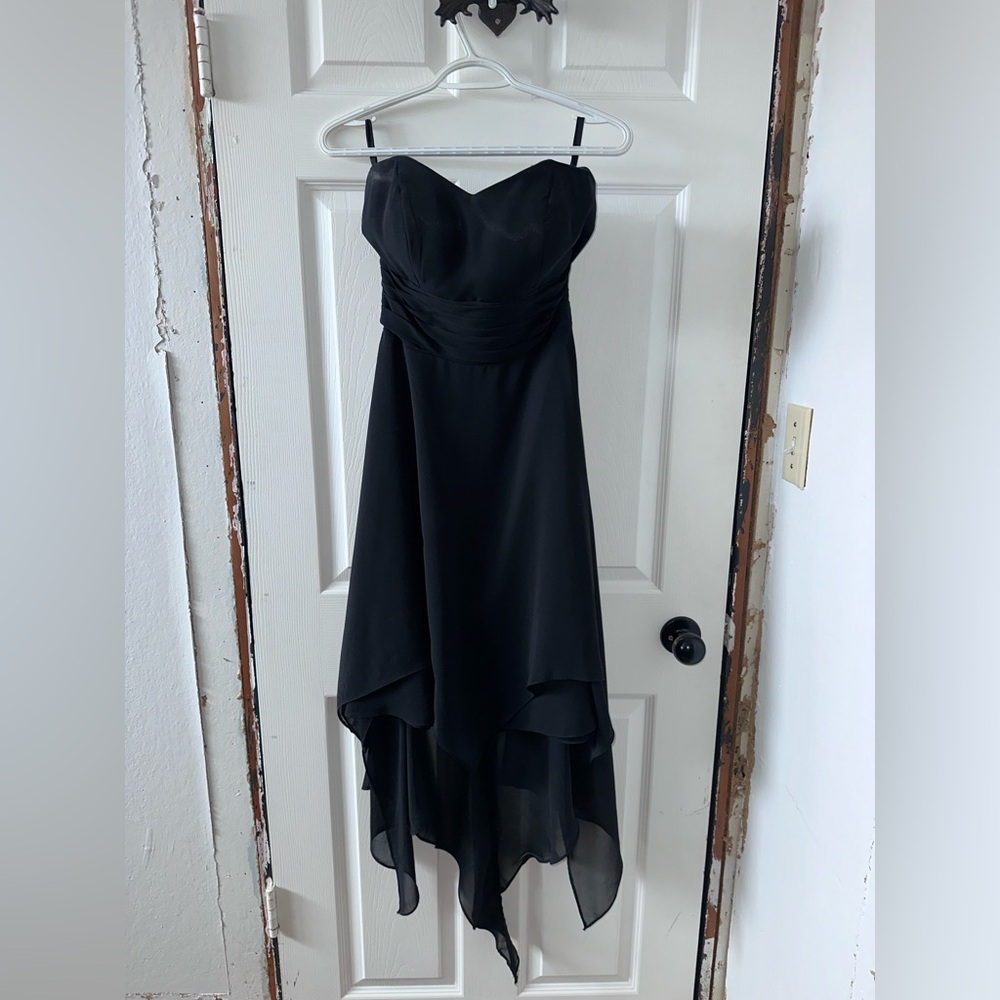 JJs House Black Strapless High Low Dress